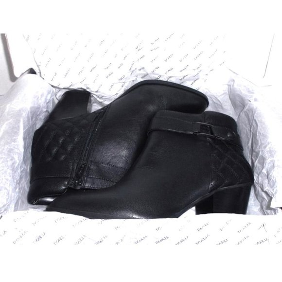 Alfani Black Quilted Leather Ankle Boots Booties Sz 9 1/2 - Picture 7 of 8